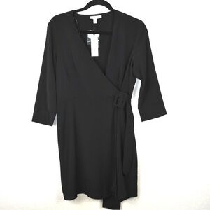TopShop Women's Black Dress 6 Belted Wrap NWT